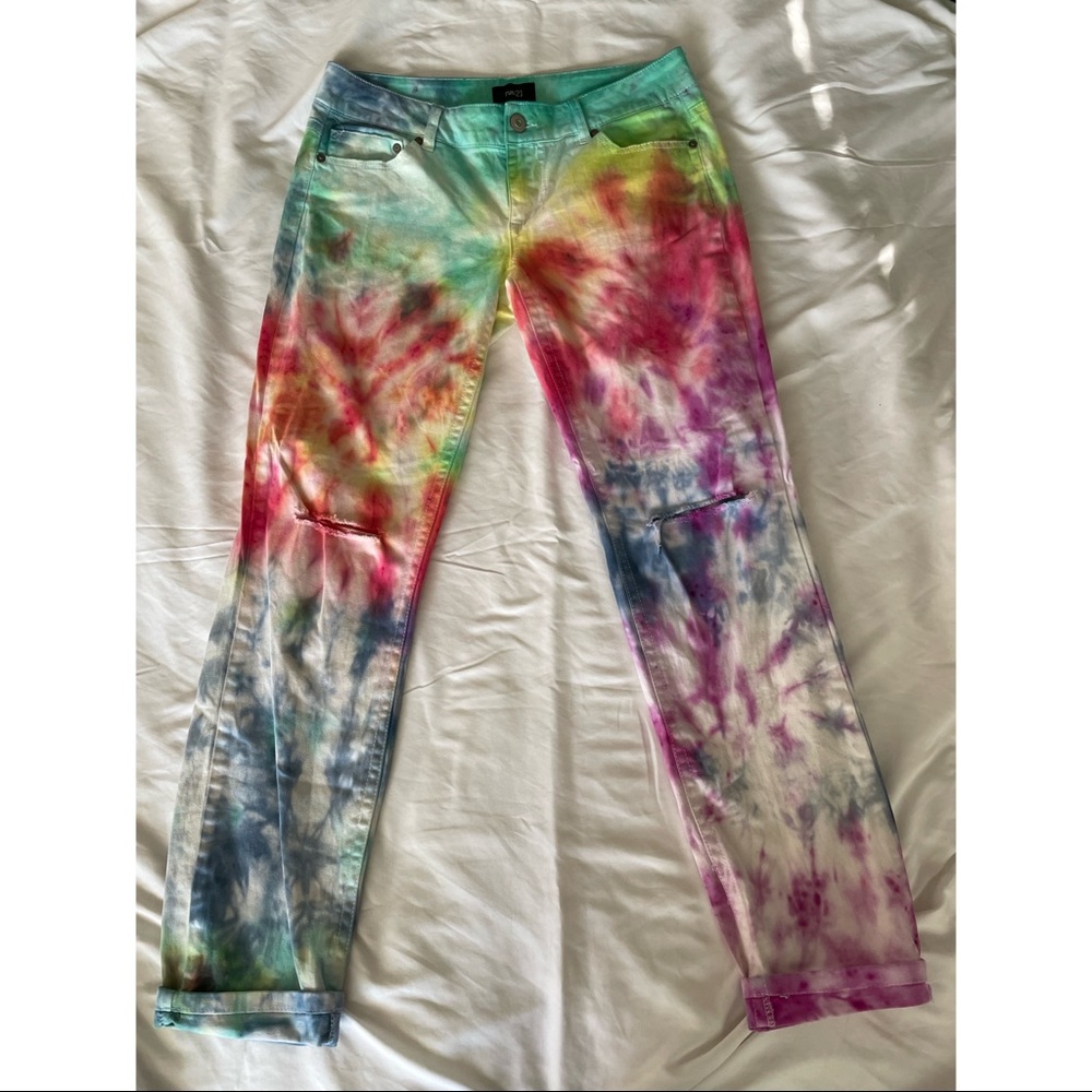Rue 21 self designed tie-dye pants low rise